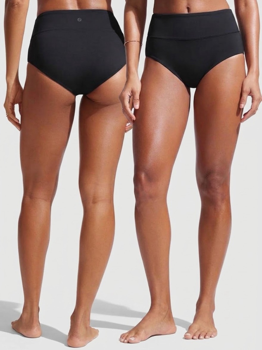 CRZ Yoga Full Coverage Tummy Control Bikini Bottom In Black Size S